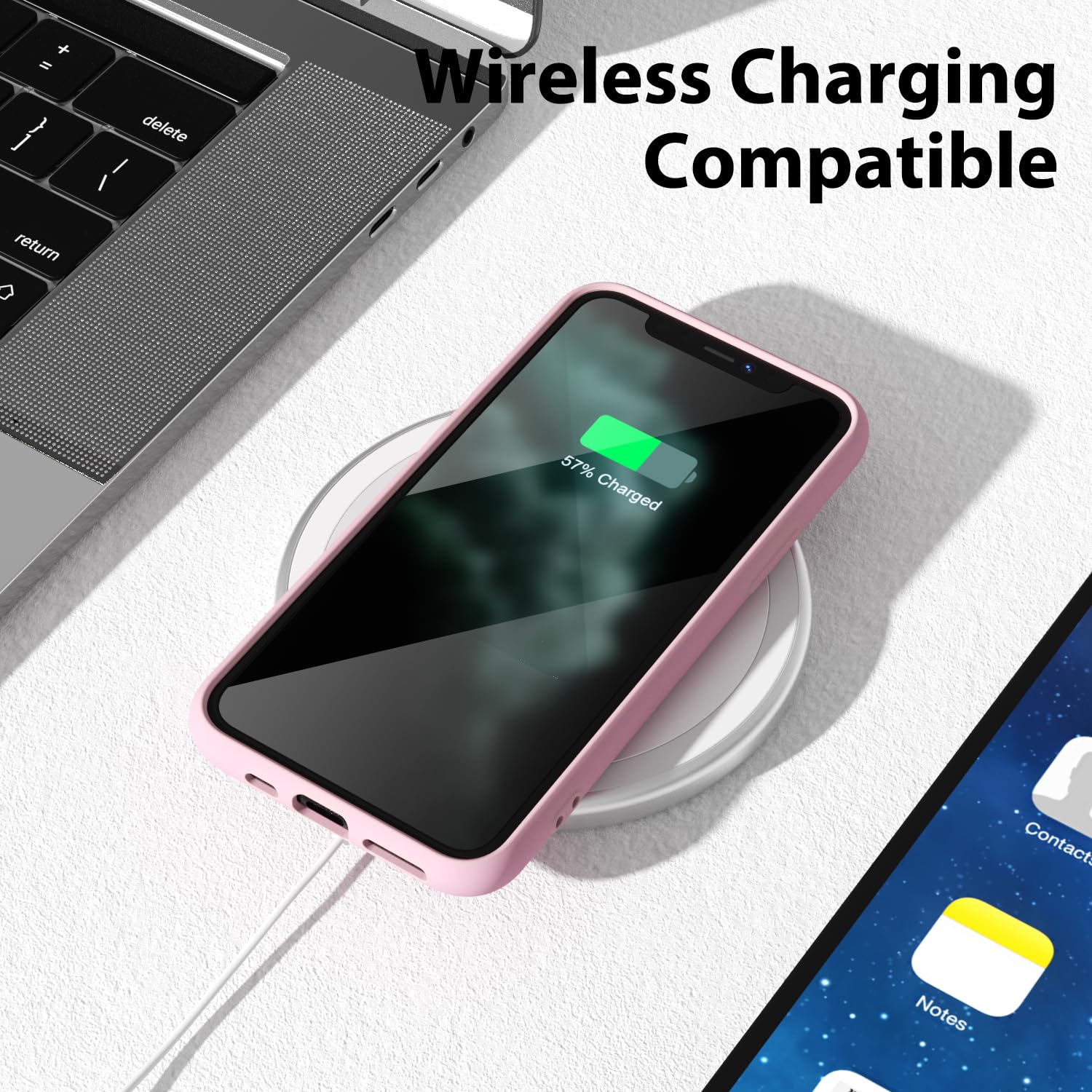 oakxco for iPhone 16 Pro Max Case Liquid Silicone, Soft Rubber Gel Elegant Aesthetic Basic Simple Cover, Cute Thin Slim TPU Matte Solid Color Plain Smooth Case for Women Girl, Light Pink — view 772