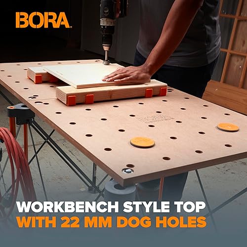 Miniatura 3 de BORA Mesa Centipede para banco de trabajo Bora Centipede - Soporte de trabajo para caballos, 24 x 48 pulgadas, incluye parte superior de madera con