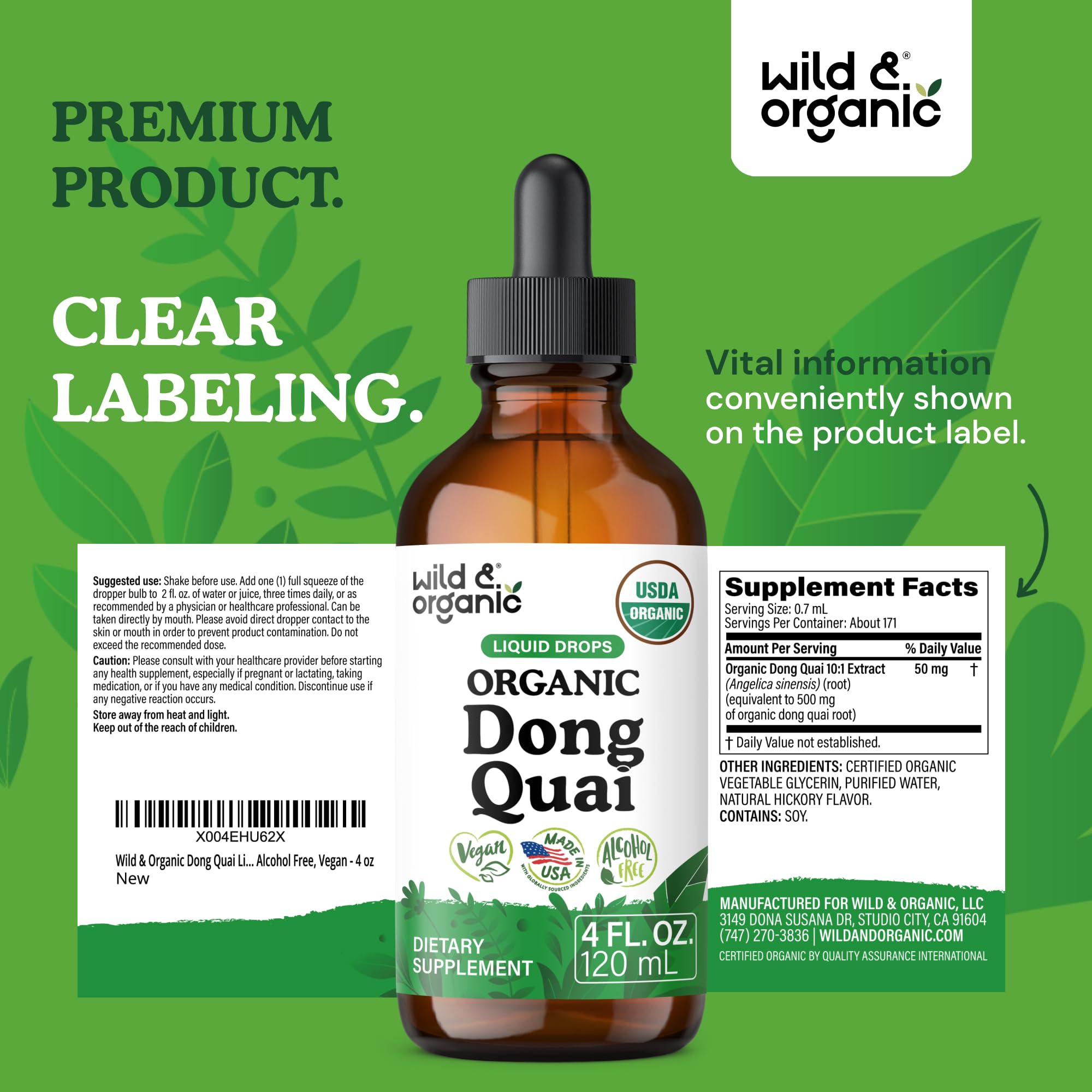 USDA Organic Dong Quai Supplement - Menopause Supplements for Women -4 oz — Amazon image 9