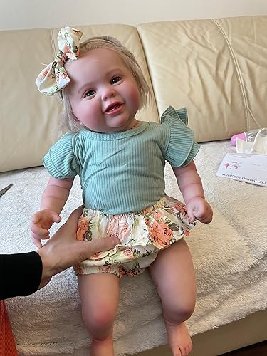 Miniatura 3 de iCradle Adorable muñeca de bebé recién nacida realista de 24 pulgadas, 24.0 in, adorable muñeca de silicona para niños pequeños, muñeca realista