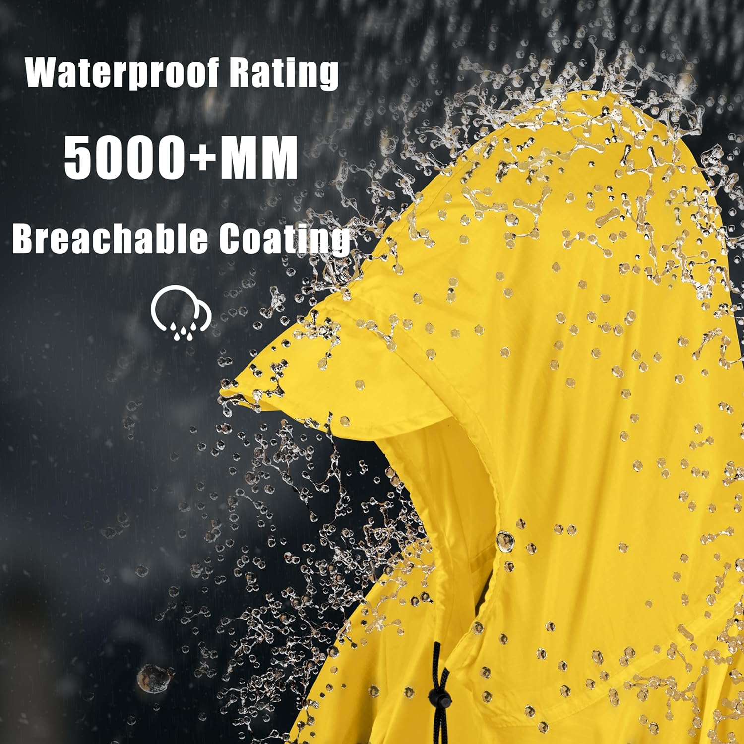 Coralrain Hooded Rain Poncho Lightweight Waterproof Unisex Raincoat Jacket with Pocket for Men Women Adult - Image 2