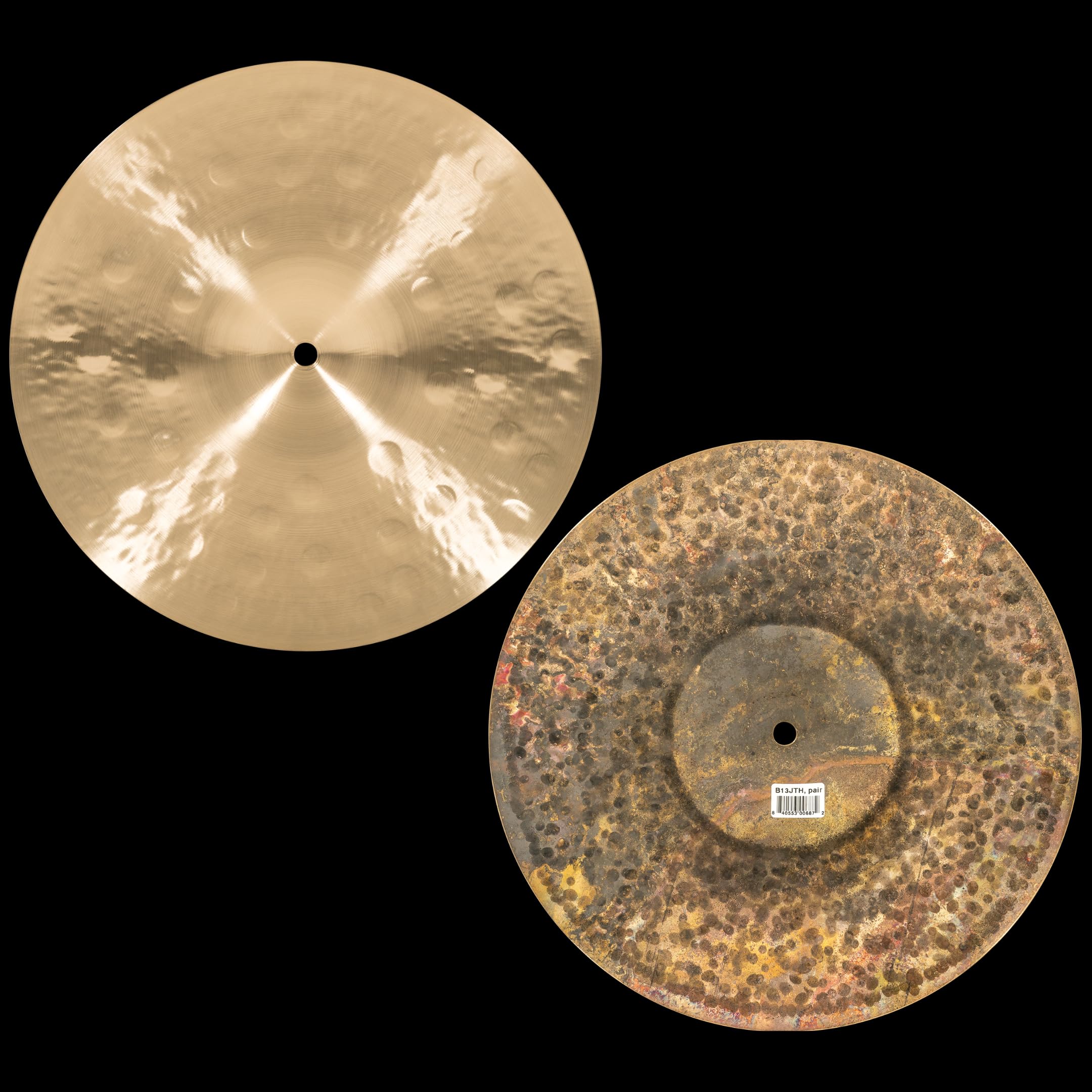 Meinl Cymbals Byzance Jazz Hihat Thin 13 Zoll (Video) Schlagzeug Becken – Paar – (33,02cm) B20 Bronze, Traditionelles und Extra Trockenes Finish (B13JTH)