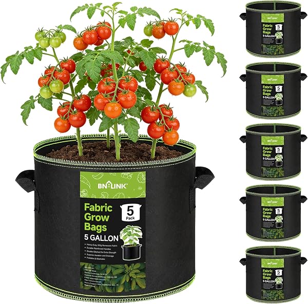 BN-LINK Grow Bags Heavy Duty 300G Thickened Nonwoven Plant Fabric Pots with Handles