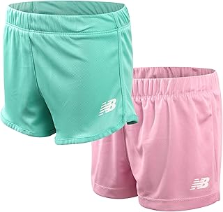 New Balance Girls' Active Shorts - 2 Pack Lightweight...