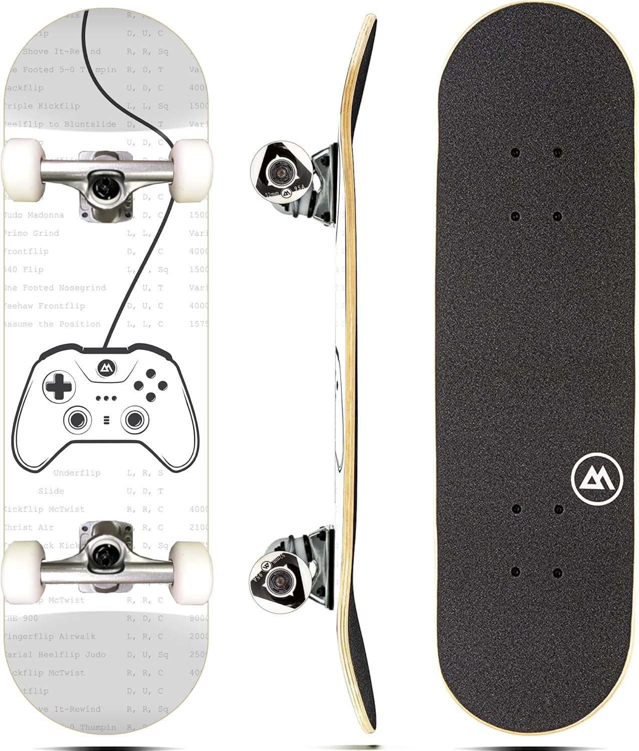Magneto Complete Skateboard | 9-Layer Maple Wood | ABEC 5 Bearings, Smooth Wheels | Double Kick Concave Deck | Kids Skateboard Cruiser Skateboard | Skateboards for Beginners, Teens & Adults Video Game