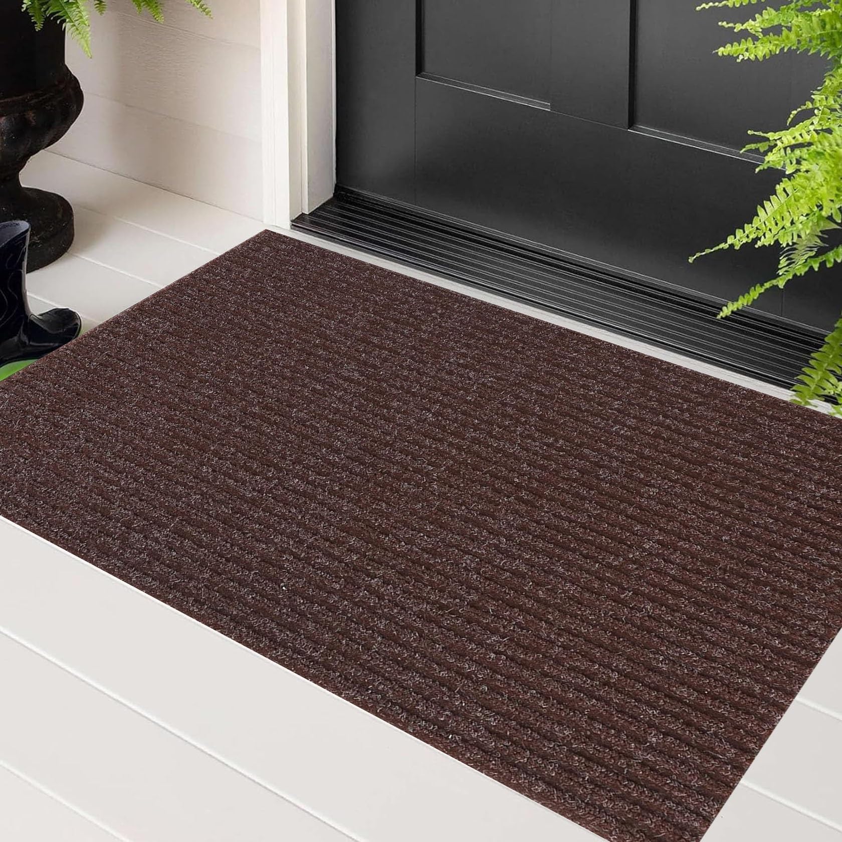 Tapis d'intérieur absent antidérapant marron 90 x 145 cm