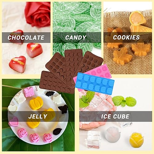 Miniatura 6 de Paquete de 6 moldes de silicona para Halloween, mini molde de calabaza, molde en forma de hoja de otoño, caramelo de Acción de Gracias, chocolate