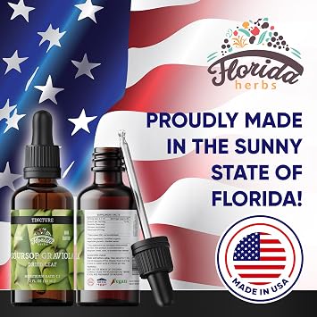Soursop Graviola Leaf Extract Liquid Drops Premium Herbal Supplement | Alcohol-Free, Organic, Vegan, Made in USA | Natural Leaf Extract 2oz