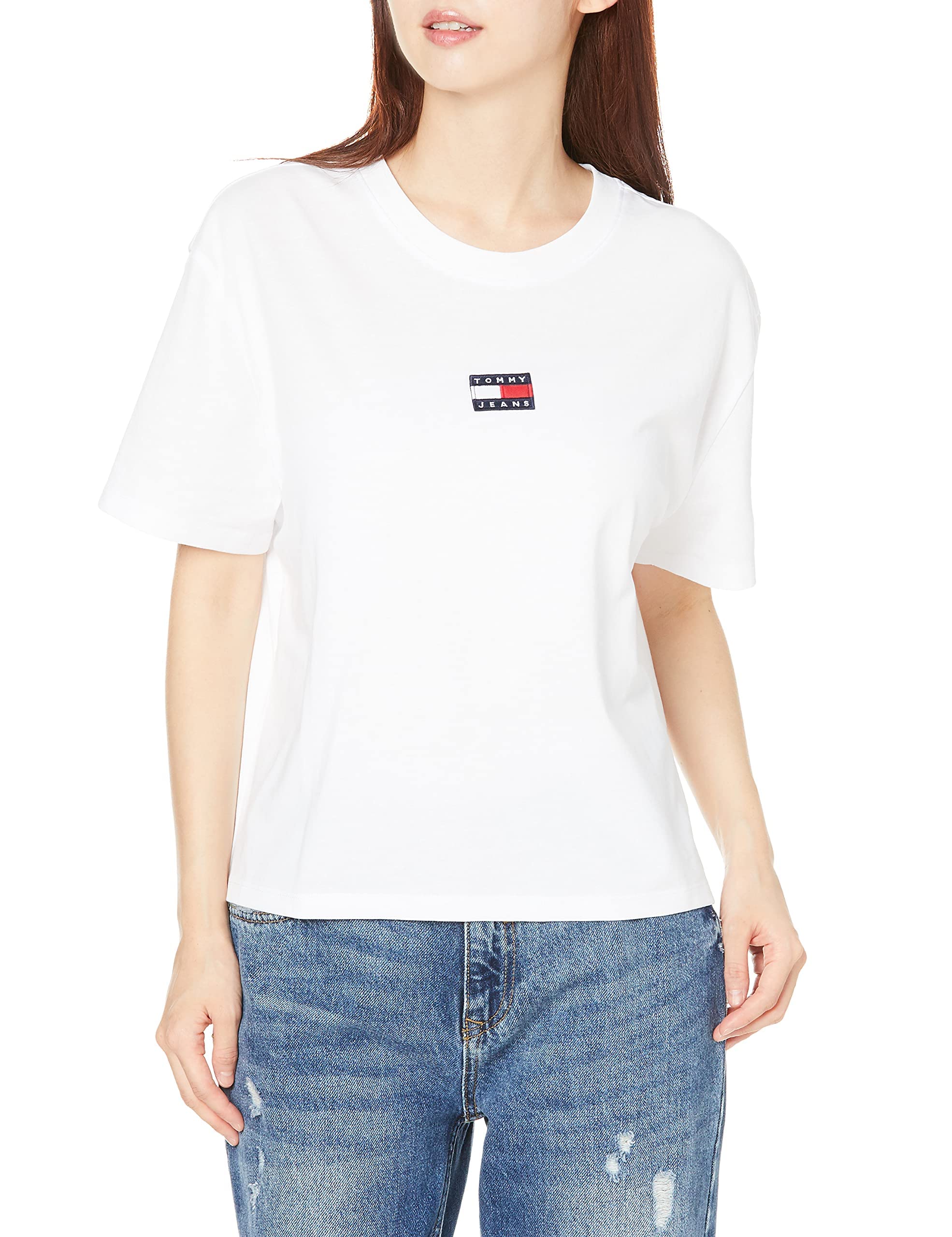 Tommy Jeans - T-Shirt Donna con Badge Logo - Taglia M