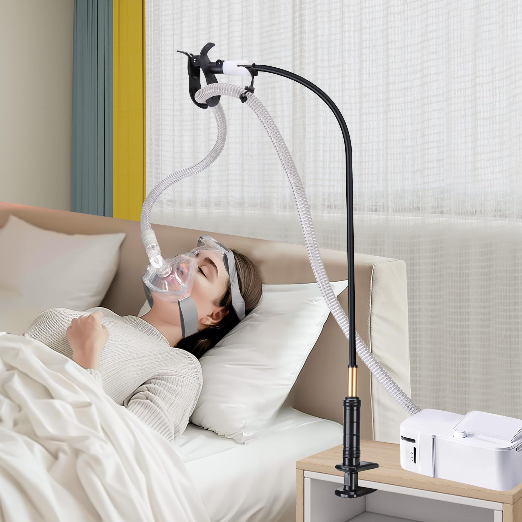 Photo 1 of NIdreamCE C/Pap Hose Holder for Bed C-Pap Hose Hanger with Adjustable Swivel Arm - Preventing Tube Leakage Tangle &Blockage to Make You Sleep Better