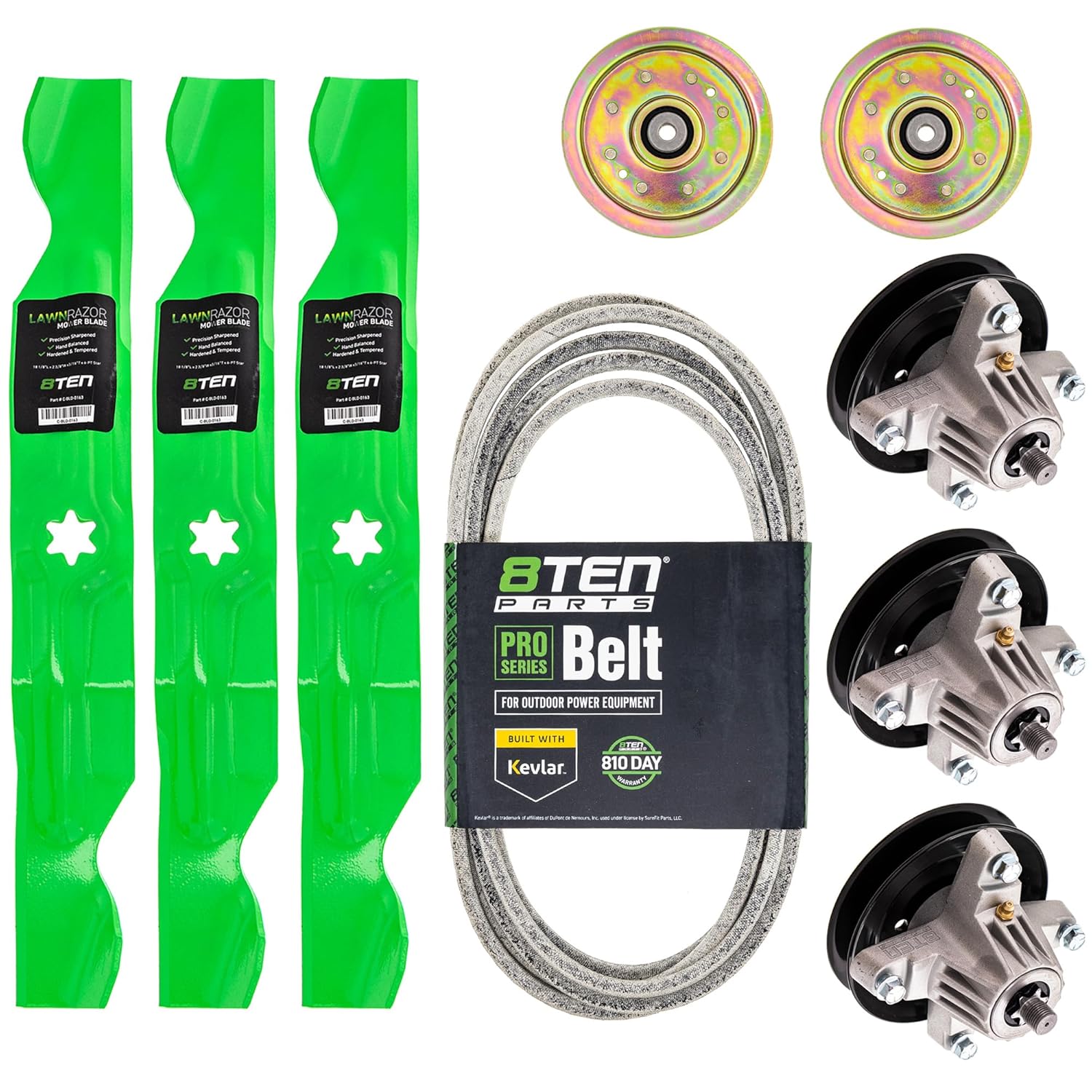 8TEN Deck Rebuild Kit for Cub Cadet MTD 50 inch LTX1050KH LTX1050KW 942-04053C 918-04825B Blade Spindle Belt Idler