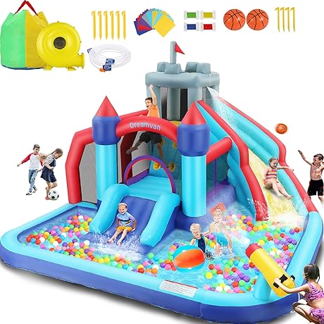 Inflatable Water Slides Park for Kids with Trampoline Area
