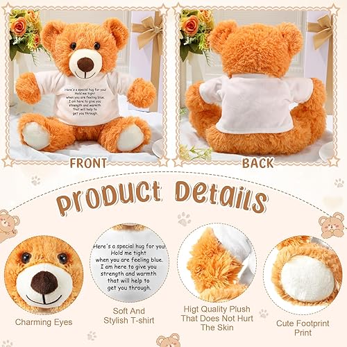 Miniatura 10 de Lenwen Un regalo de abrazo de oso, regalo de oso de peluche con texto en inglés Get Well Soon, oso de peluche, abrazo pensando en ti, regalo de