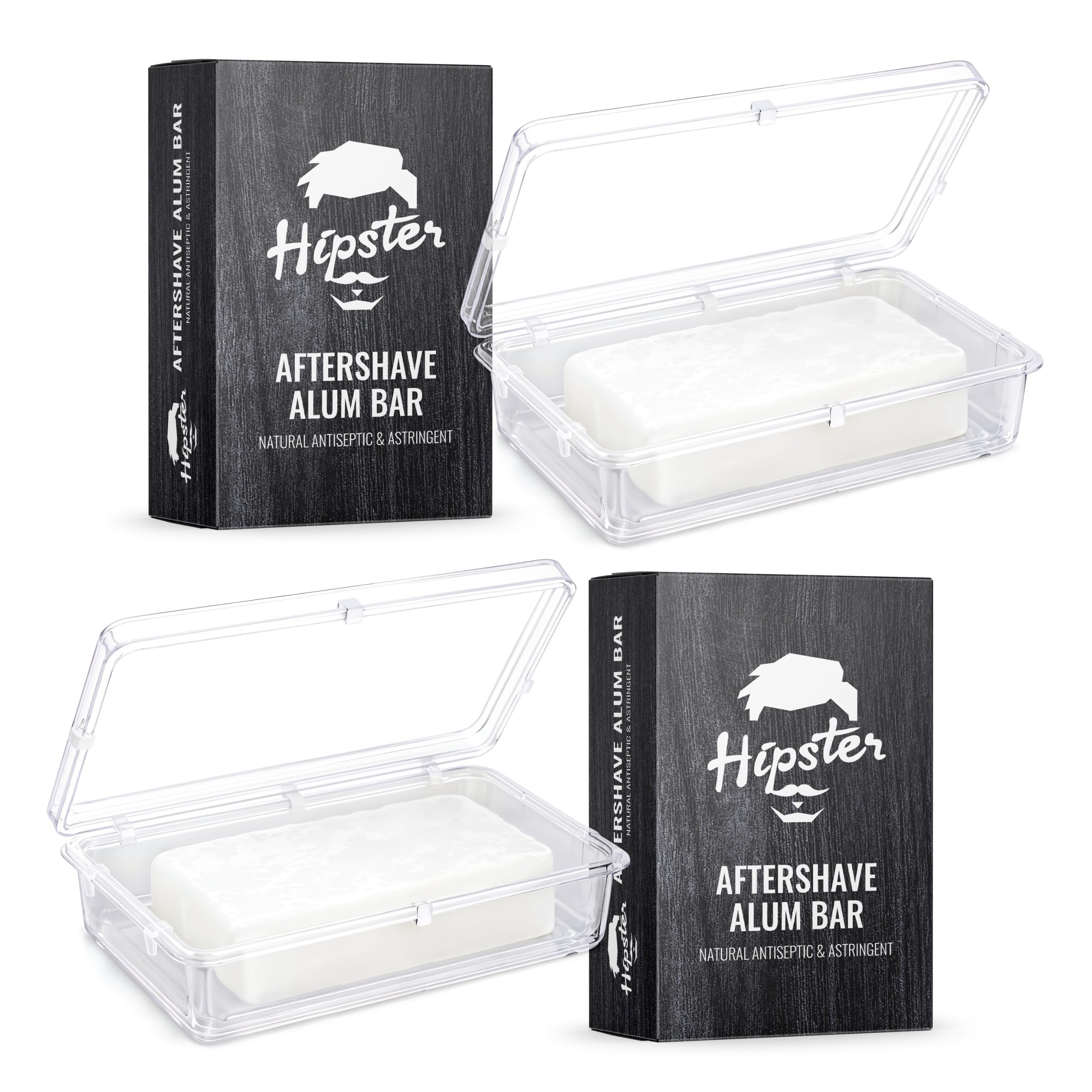 Hipster Alum Bar 100g Pack Of 2 with Travel Case | Natural After Shave Lotion Alternative | Fitkari Stone for Skin Tightening & Water Purification | Crystal White Alum Stone Bar for Underarms & Shaving | Gentle & Effective Phitkari-image-17