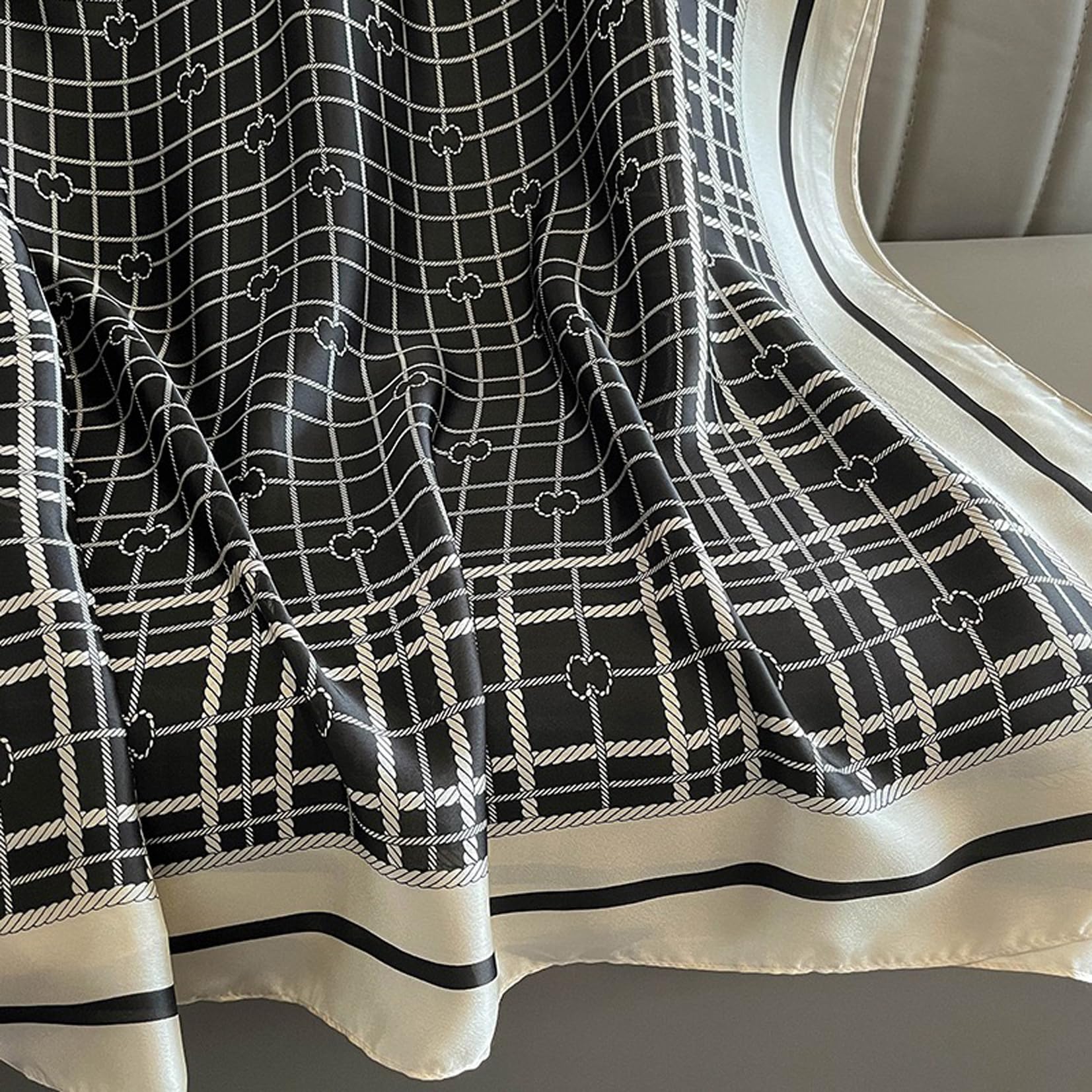 Bufanda de seda de morera, larga y ligera, de moda, Talla Unica
