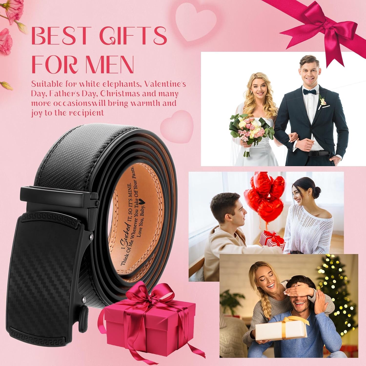 Mens Belt Personalized Engraved I Sucked It So Its Mine Mens Belt Leather Slide Ratchet for Husband Valentine Gift - Image 7