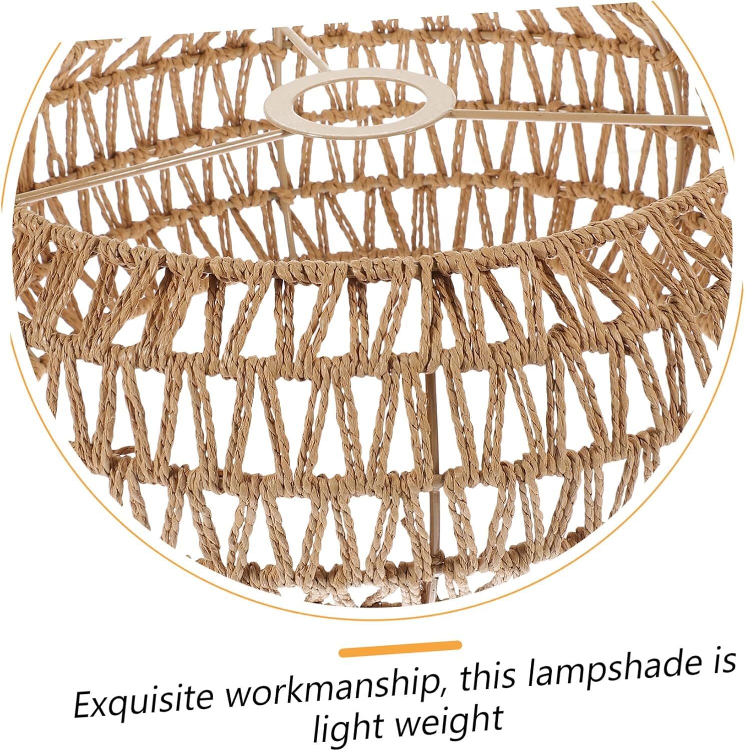 Ciieeo Vintage Wicker Ceiling Lamp Shade Retro Rope Lamp Cover for Chandelier Rustic Lampshade for Home Decor