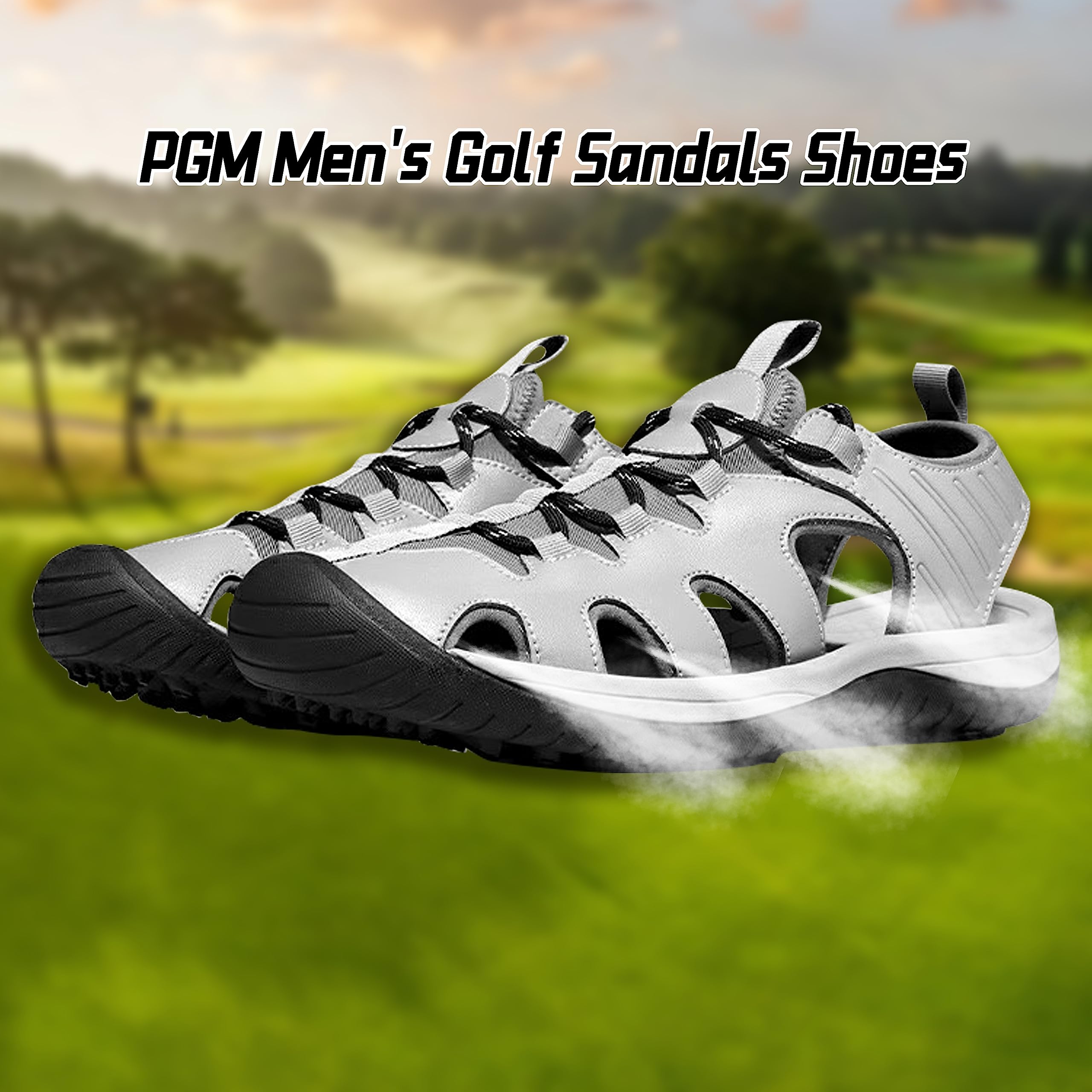 PGM Sandalias de Golf para Hombre, Sandalias Deportivas Casuales, Ligeras, Antideslizantes y Transpirables, Zapatos para Deporte, Senderismo y Actividades al Aire Libre