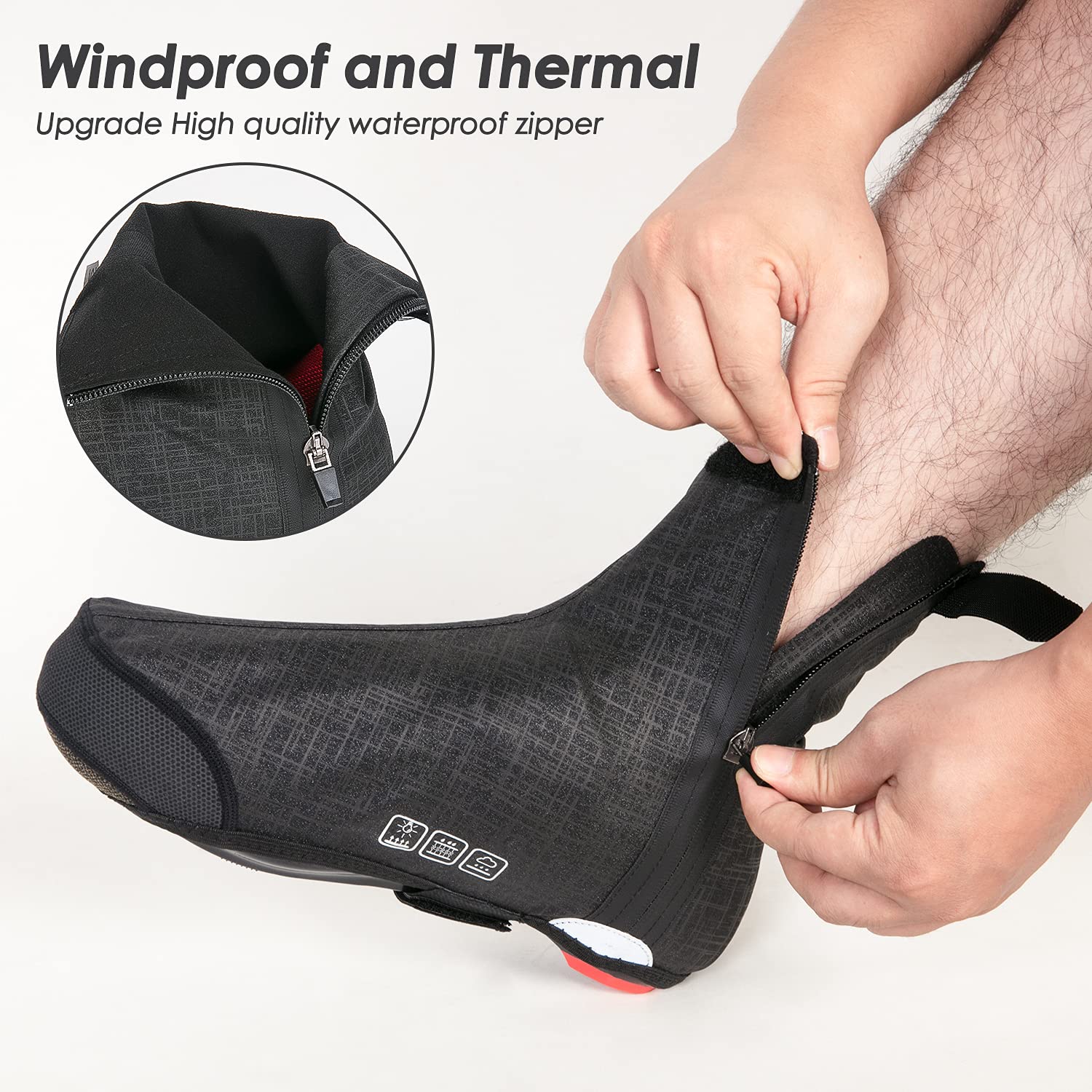 Copriscarpe Ciclismo Termico Invernale Universale Impermeabile Elastico Ideale per Ciclismo Invernale Riflettente Universale Ultra-Leggero Unisex