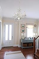 Vista 2 de Candelabro blanco mini lámpara de cristal iluminación pequeños candelabros acrílicos 4 luces moderna lámpara para dormitorio