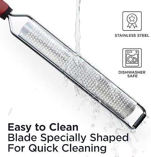 Miniatura 4 de Deiss PRO - Rallador de limón y rallador de queso resistente y rallador de verduras, queso parmesano, limón, ajo, nuez moscada, chocolate, frutas,