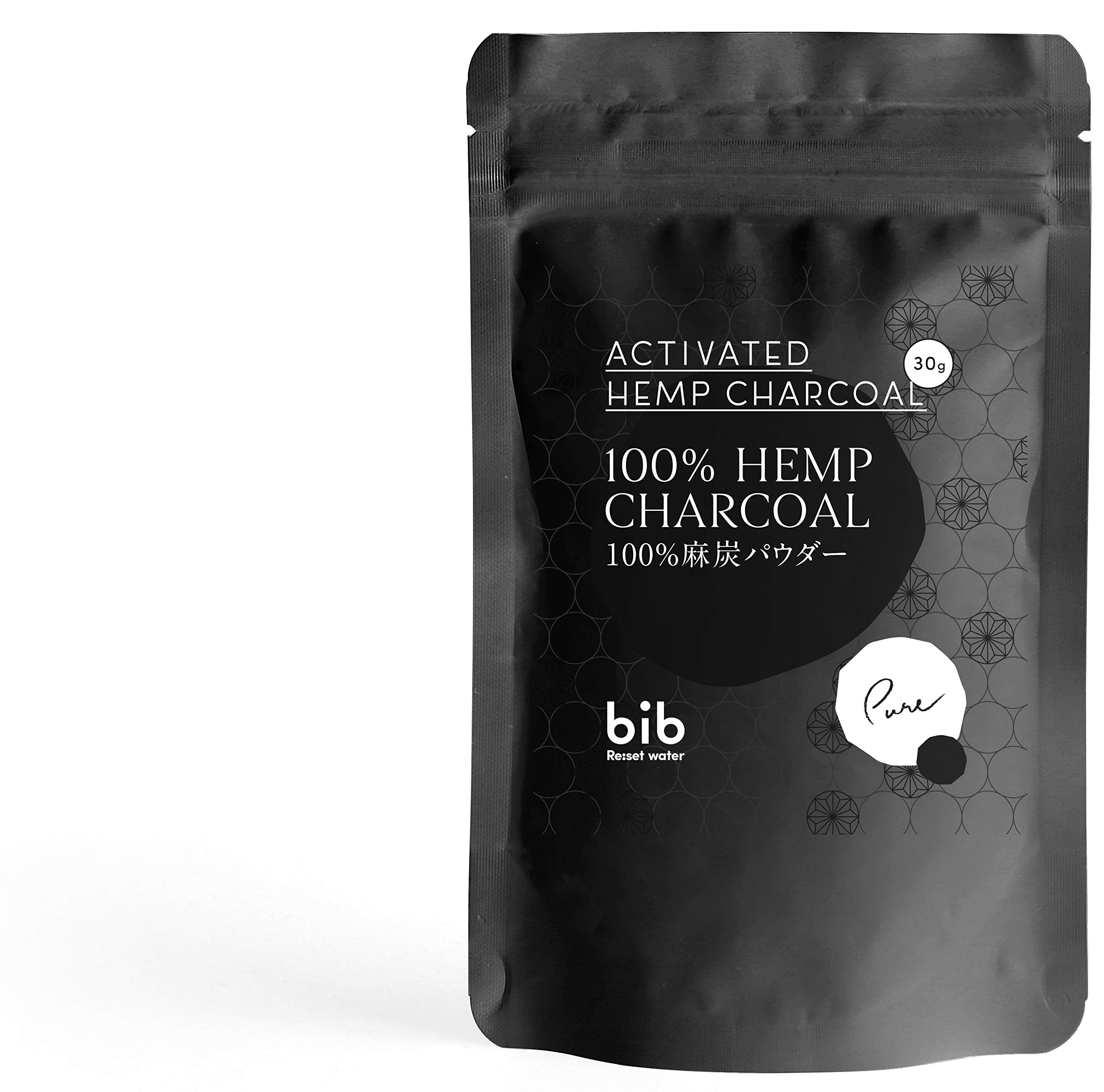 麻炭 パウダー 100% チャコールクレンズ ヘンプ 炭 粉末 国産 無添加 食用グレード (30g)