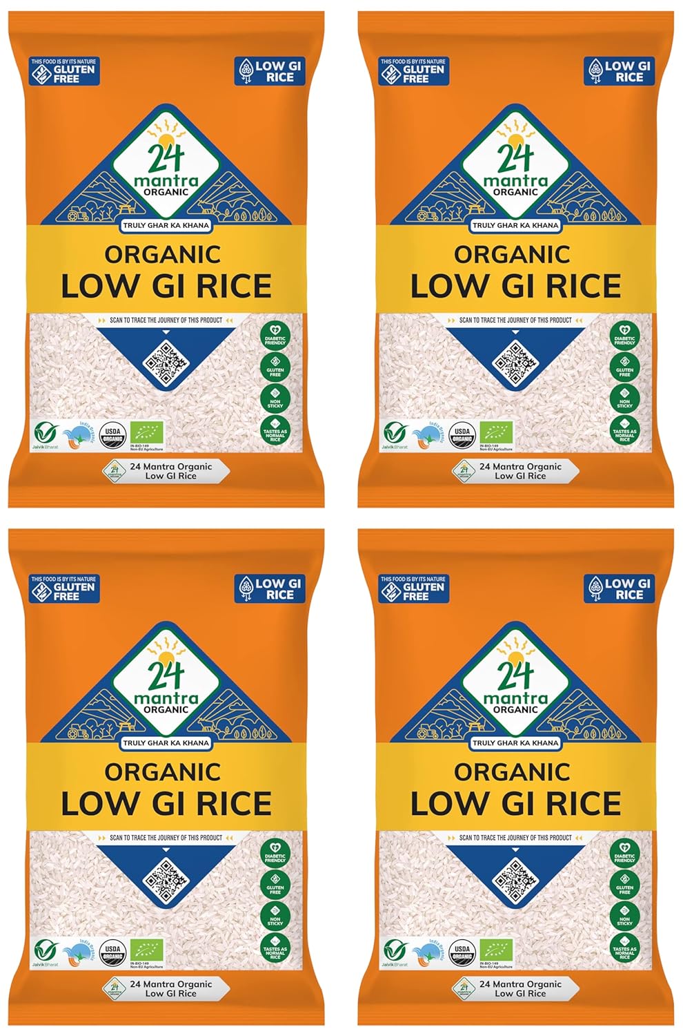 24 Mantra Organic Low Gi Rice 2Kg(Pack Of 4) : Amazon.in: Grocery ...