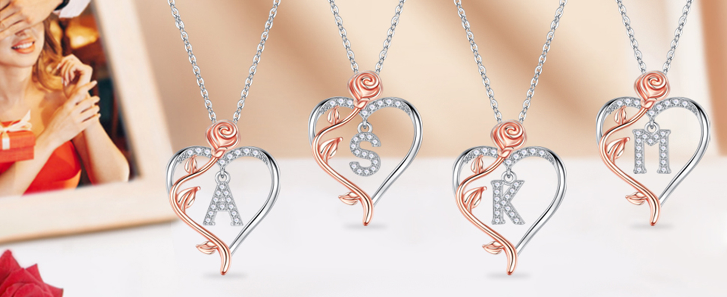 Amazon.com: Iefil Necklace for Women, 925 Sterling Silver Rose