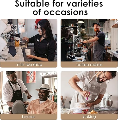 Miniatura 5 de Delantal de lona con bolsillos para mujeres y hombres, delantal de chef de cocina, regalo para él y ella