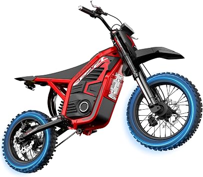 NOVA X Electric Dirt Motorcycle, 46 MPH 4000W Motor, 40 Climbing with 2849 Certified 48V 22.8Ah Removable Battery, Full Suspension Hydraulic Brakes, Mountain Off-Road for Teens Adults Red