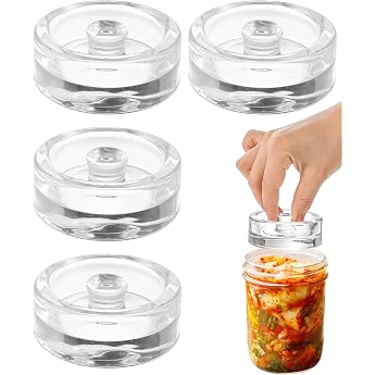 Set of 4 Fermenting Weights with Diameter 7 cm Glass Weights for Fermenting Vegetables in Brine Ideal for Fermenting Sauerkraut Kimchi Cucumbers and Other Fermented Foods