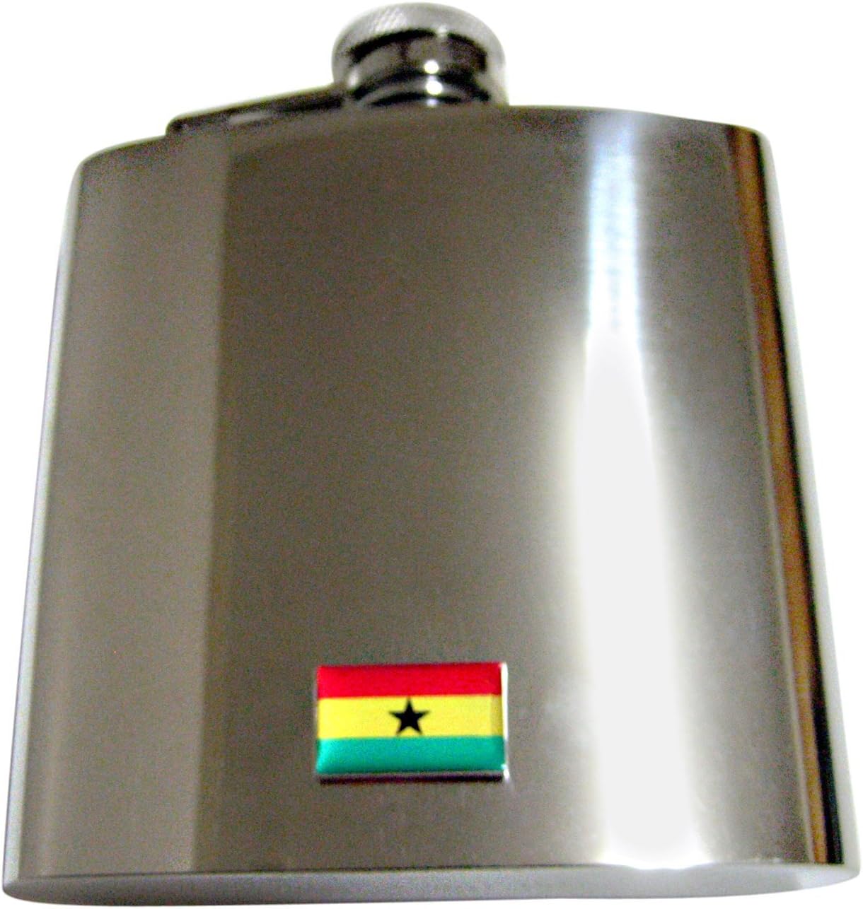 Kiola Designs Ghana Flag Pendant 6 Oz. Stainless Steel Flask