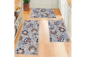 Homcomoda Boho 3-Piece Kitchen Rug Set: Vibrant Floral Designs for a Bohemian Touch