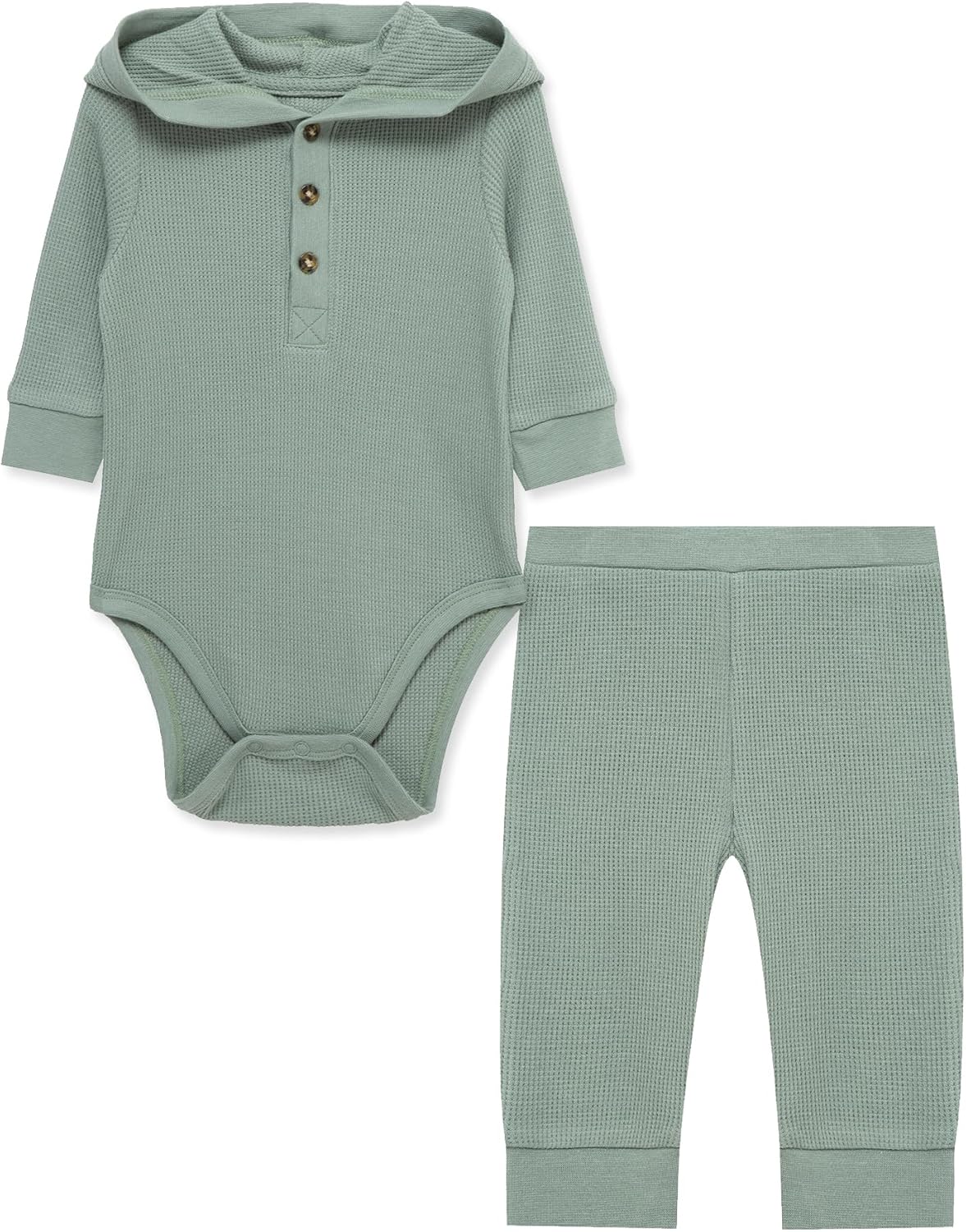 Little Me Simply Essential Solids Gender Neutral Bodysuit and Coordinating Pant Set, 3 Months to 12 Months