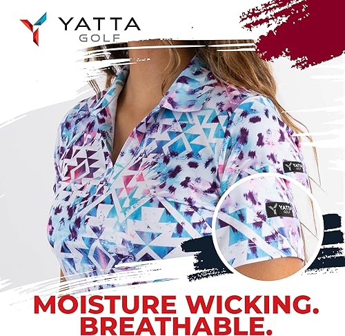 Miniatura 4 de YATTA GOLF Premium Golf Polo Shirts for Women - Lightweight, Quick Dry, Wrinkle Resistant & Moisture Wicking Golf Outfits