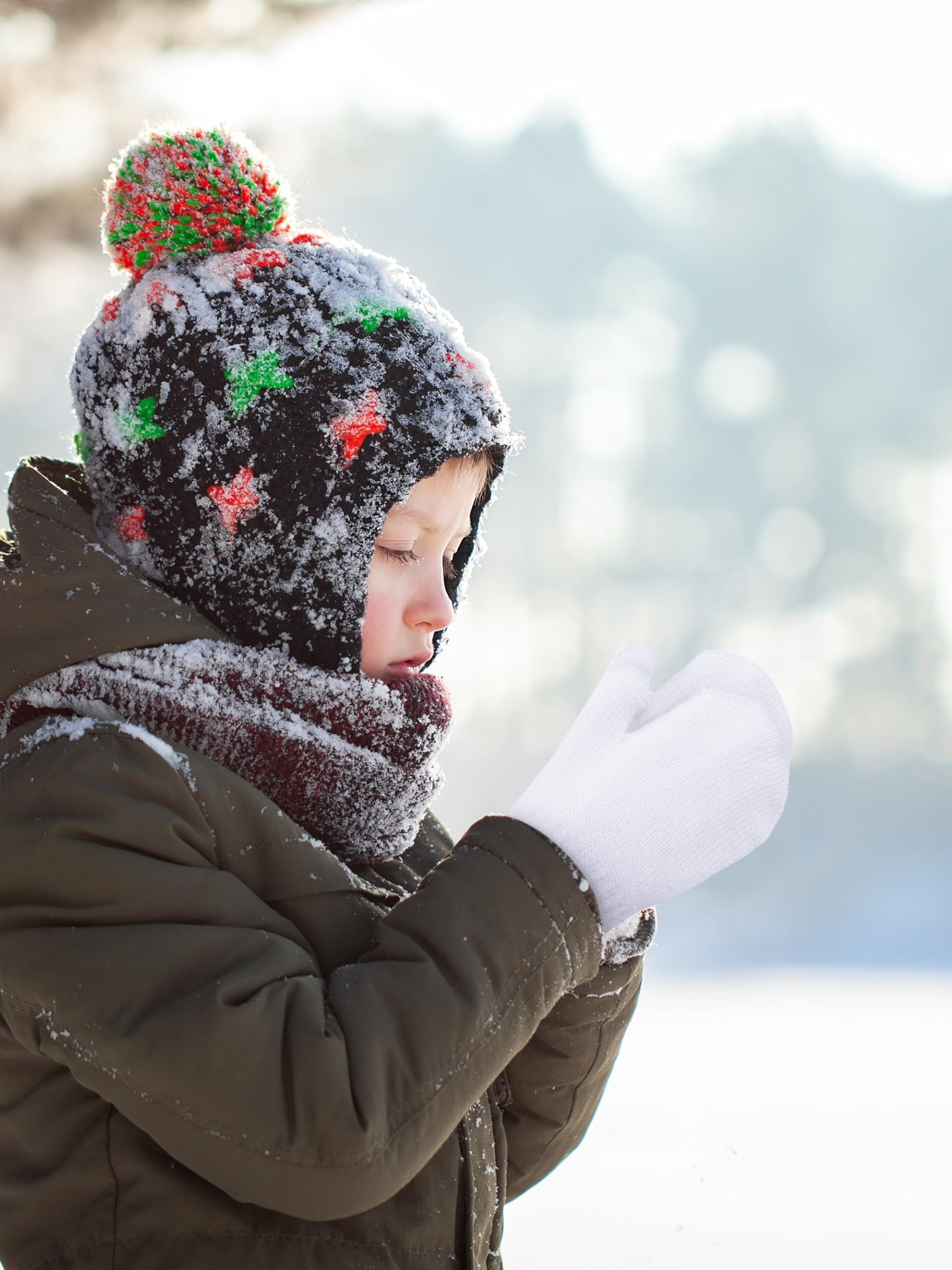 Glooarm 6 paia di guanti invernali per bambini, guanti magici lavorati a maglia, per ragazzi e ragazze