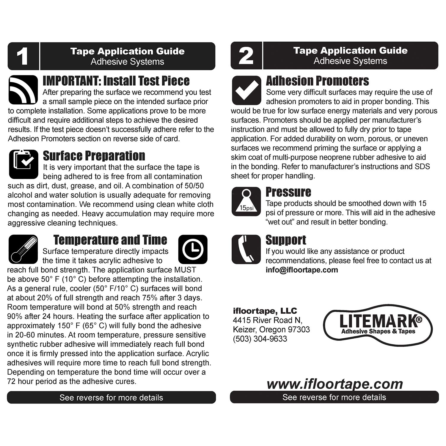 LiteMark Nastro per marcatura in vinile resistente, 5,1 cm, finitura lucida ad alta visibilità, adesivo per superfici lisce, ideale per marcatura di sicurezza, pavimenti, magazzini, gestione 5s