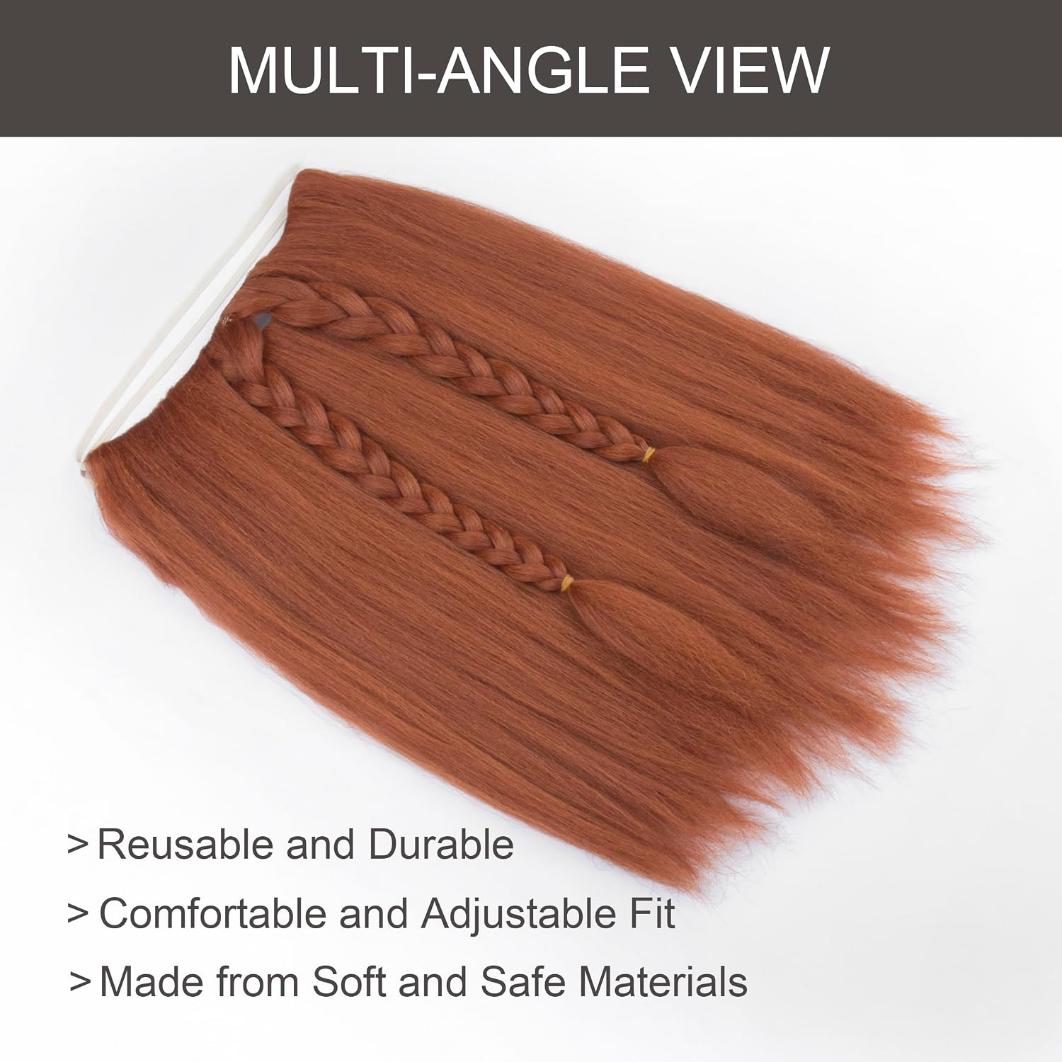 Yan Dream Viking Dwarf Long Braided Synthetic Fake Beard for Halloween Cosplay Costume Parties