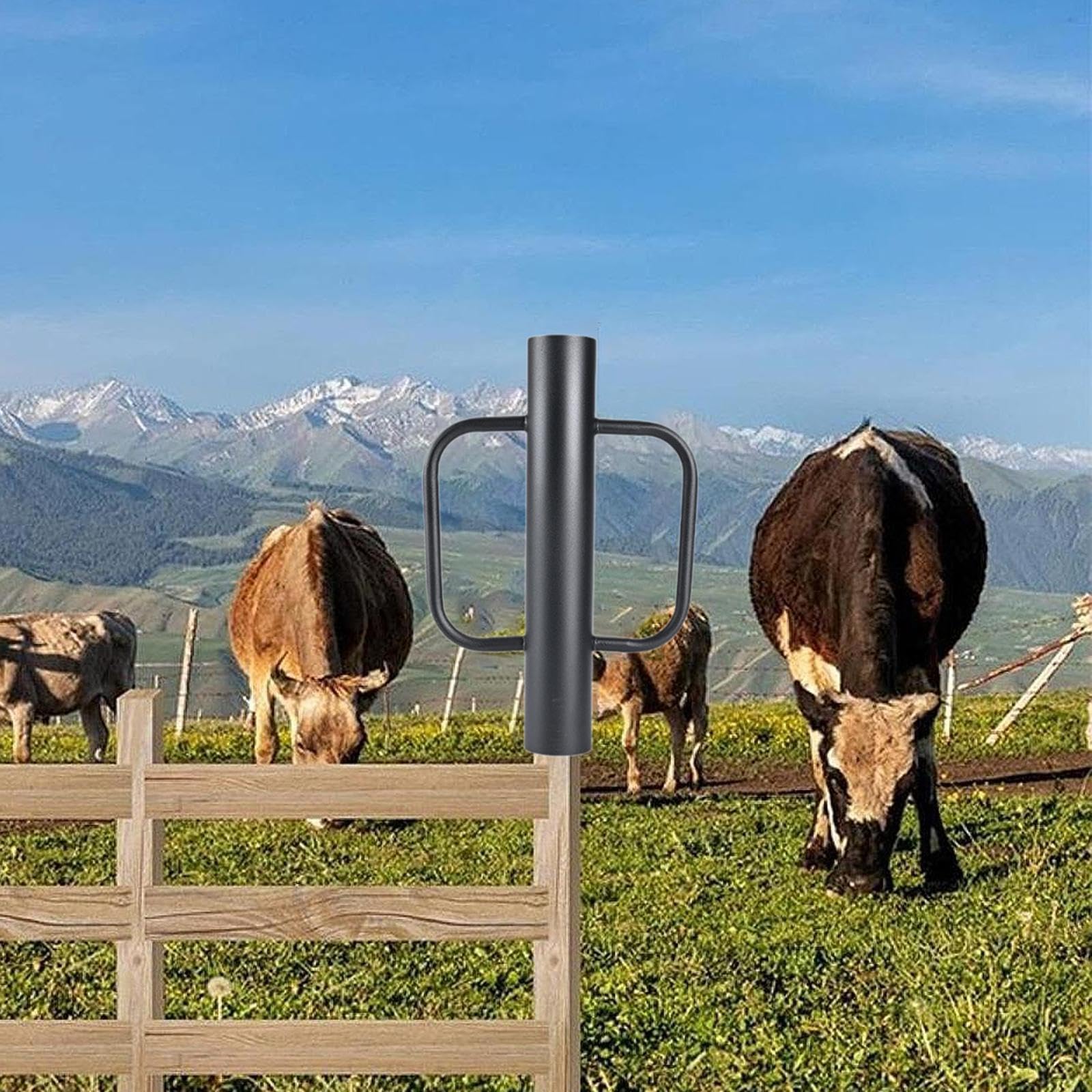 Machacador de Martillo para Poste Valla Estructura Robusta Empuñadura Ergonómica Portable Adecuado para Cerramientos Labores de Paisajismo, Negro, Individual