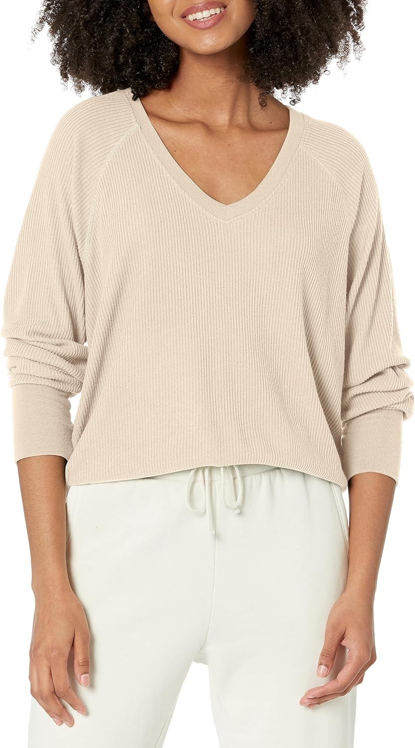 PJ Salvage Women's Loungewear Textured Essentials Long Sleeve Top