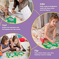 Vista 5 de CHEFAN Juego de 4 tableros de fieltro para contar historias, La Mitad, Caperucita Roja, Hombre de Jengibre, El Patito Feo, Piezas de fieltro/flanela