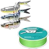 Fishing Lures & Line 20lb 300yds, Multi-Jointed Swimbait Lure Kit with Braided Fishing Line, Fishing Gifts for Men