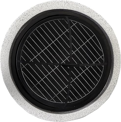 Miniatura 9 de Teamson Home Fogata redonda de acero para exteriores, hoguera exterior de leña con pantalla de chispas, Firebowl, Poker, estante de acero