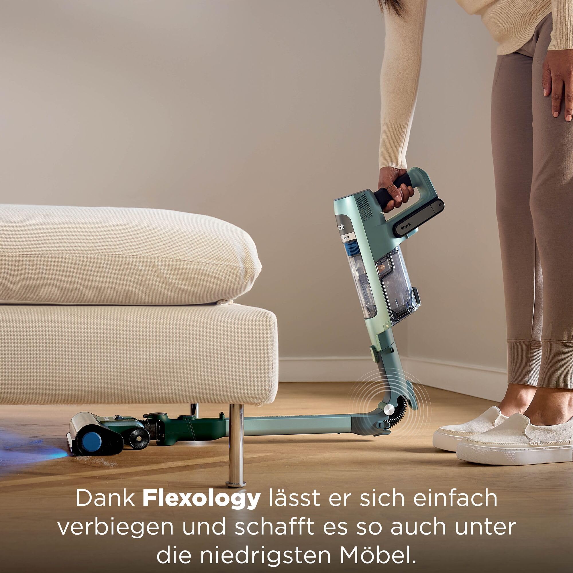 Shark Detect Speed Clean & Empty Pet Pro Akku-Staubsauger, Reverse Clean, bis zu 60 Minuten Laufzeit, inklusive selbstentleerender Ladestation und Tierhaaraufsatz, Salbeigrau IA3243EUT