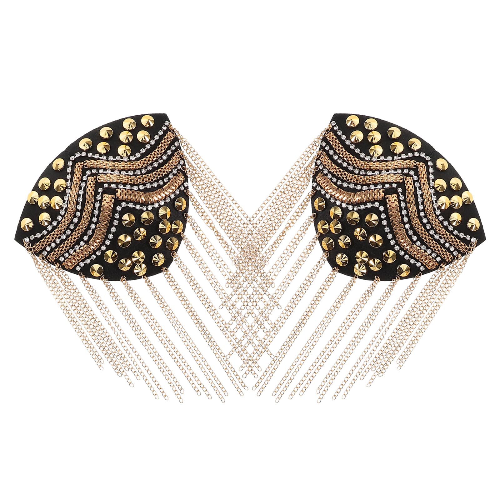 Charreteras de hierro vintage con borlas doradas de alta costura para vestidos de fiesta