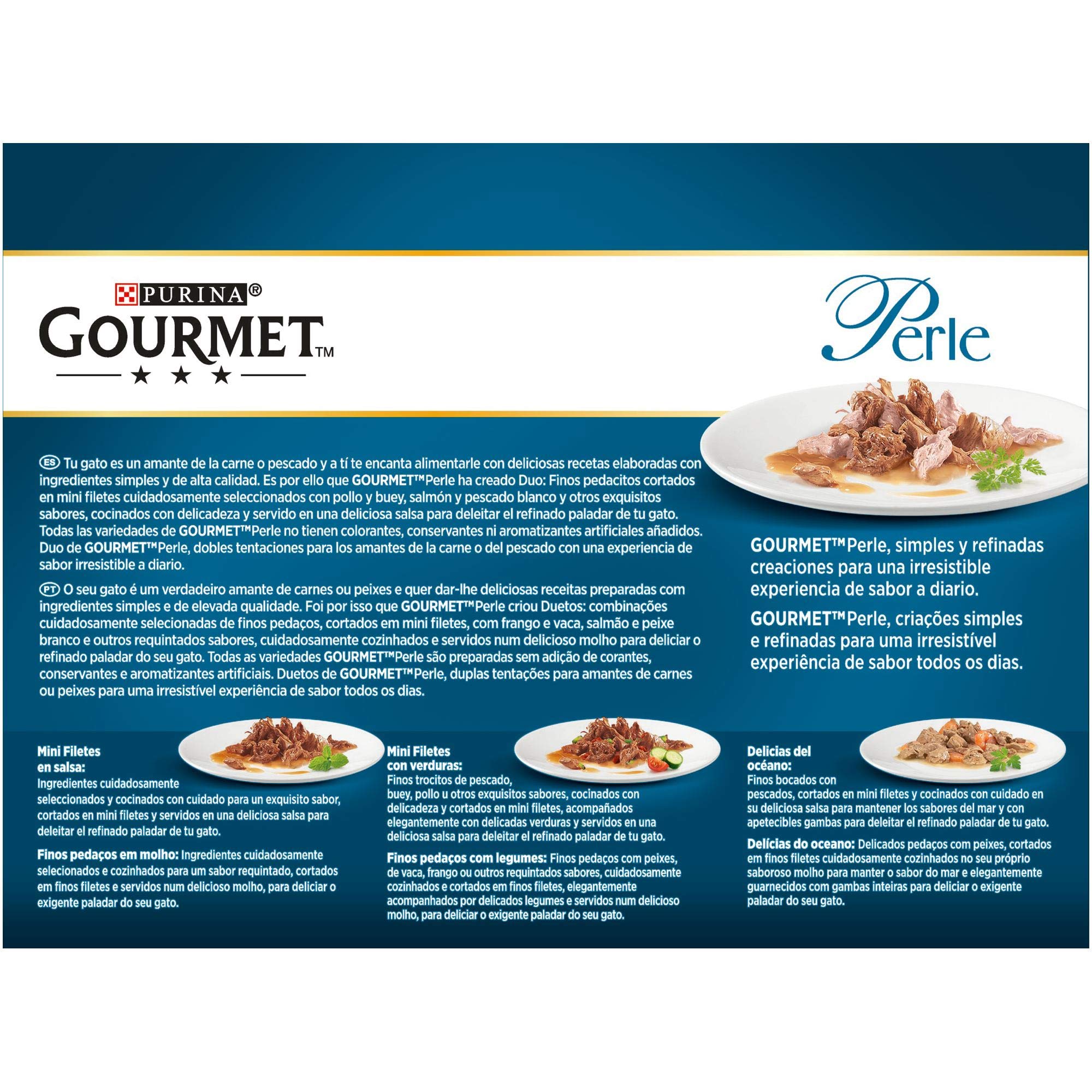 Purina Gourmet Perle Finas Duo z morza karma dla kotów w sosie 10 x [8 x 85 g]