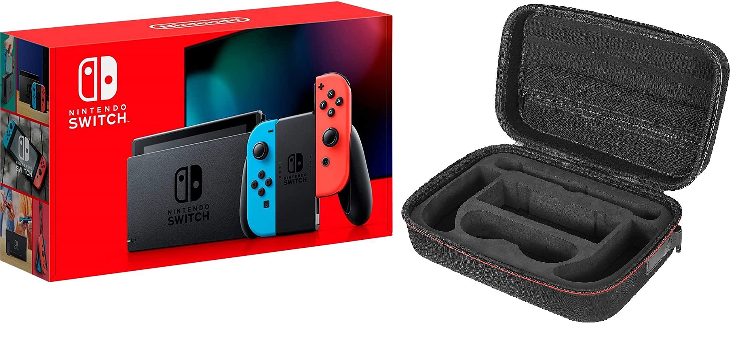 Nintendo Switch Version 2 Joy-Con - Neon Blue Red + Micromini
