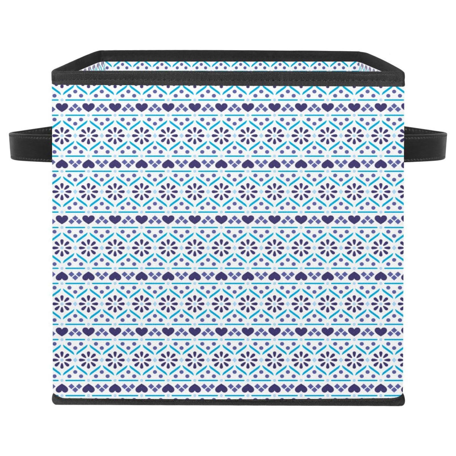 Boîte de rangement pour jouets et livres placard enfant cube pliable en tissu bleu d'hiver