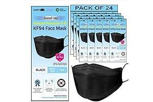 Happy Life [New Version] Premium 3D KF94 Black Face Mask, Good Day,...