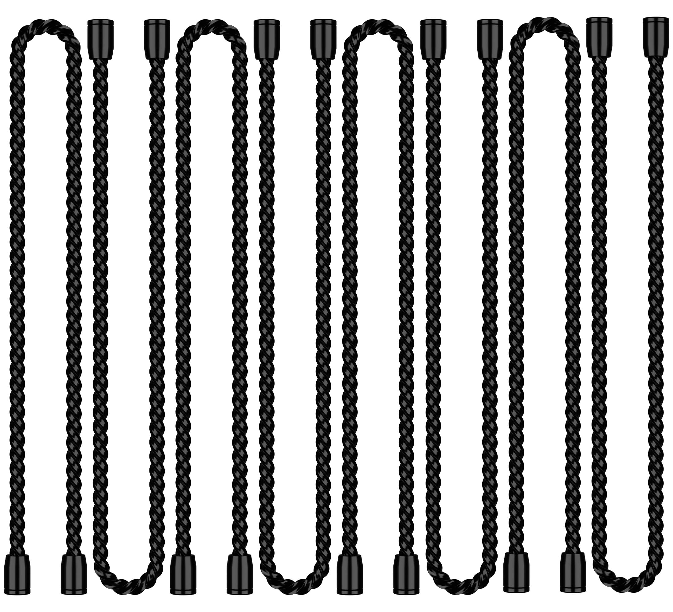 8 bridas de silicona de 12 pulgadas, bridas de goma flexibles, bridas reutilizables para cables, bridas negras para organizar, agrupar (negro)